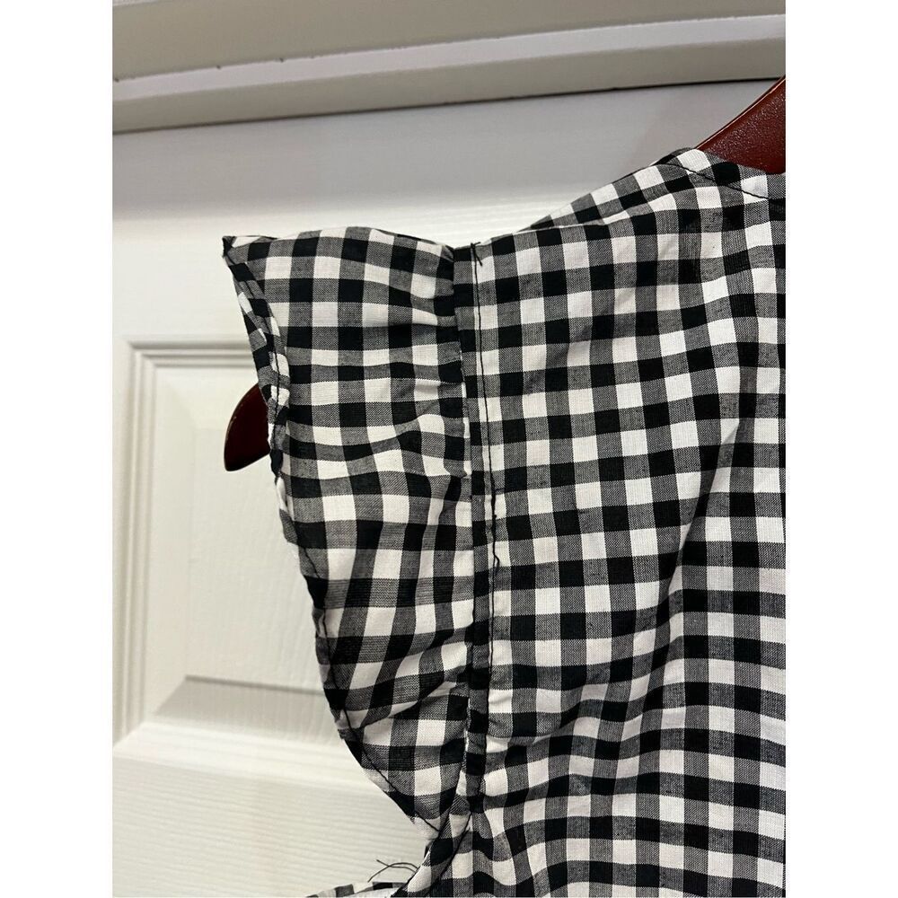 BCBGeneration Black & White Gingham Cut Out Wide Leg Jumpsuit Sz 10 NWT - Picture 10 of 11